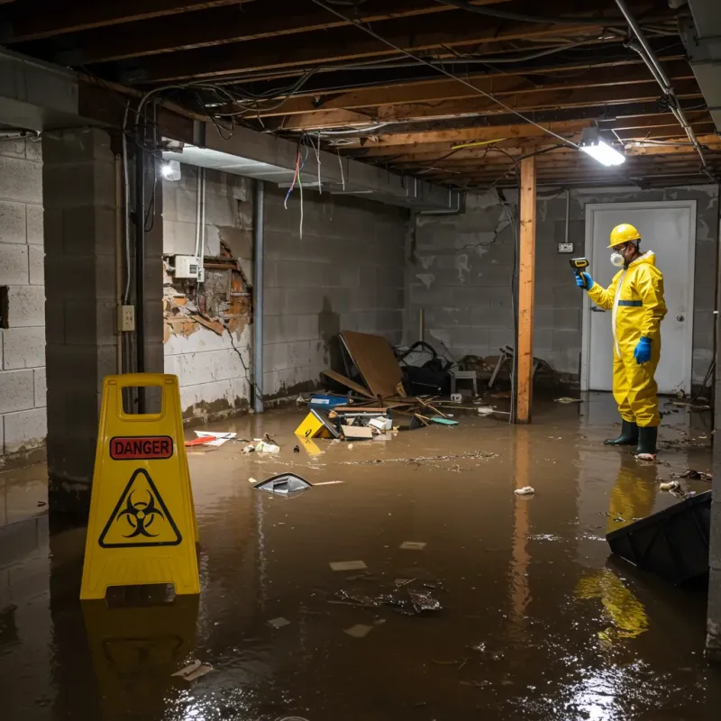 Flooded Basement Electrical Hazard in Brooklyn, IN Property